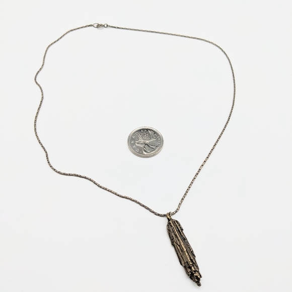 Bronze Crystal Cluster Pendant and Silver Chain - Picture 1 of 6